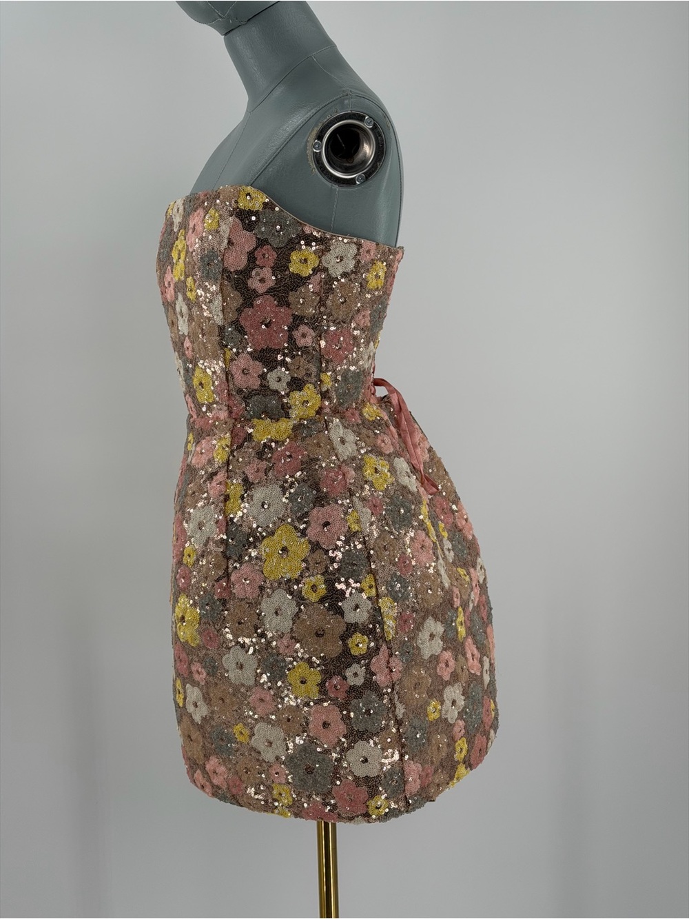 🆕 BRONX & BANCO 🧿 NWOT Maraya Floral Sequin Mini Dress, Yellow Multi, Sz M US6 - Picture 12 of 17